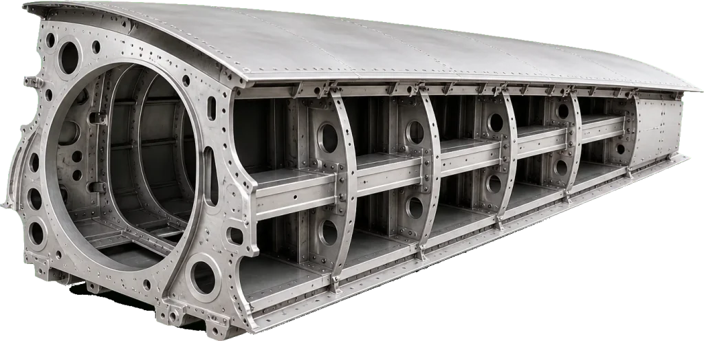 Aircraft wing box made from high-strength aluminum